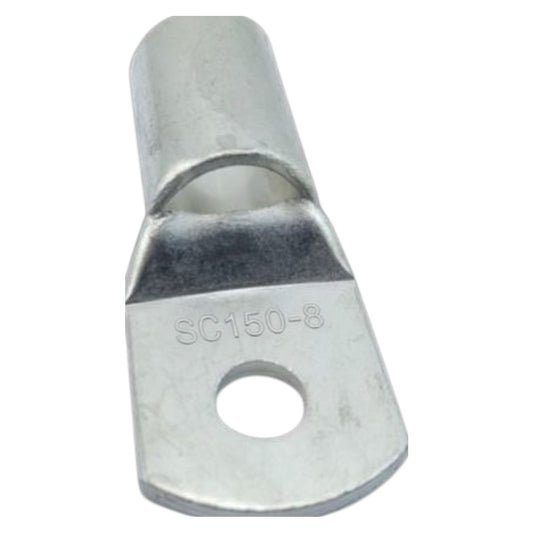 Metal terminal with 'SC150-8' marking on a white background