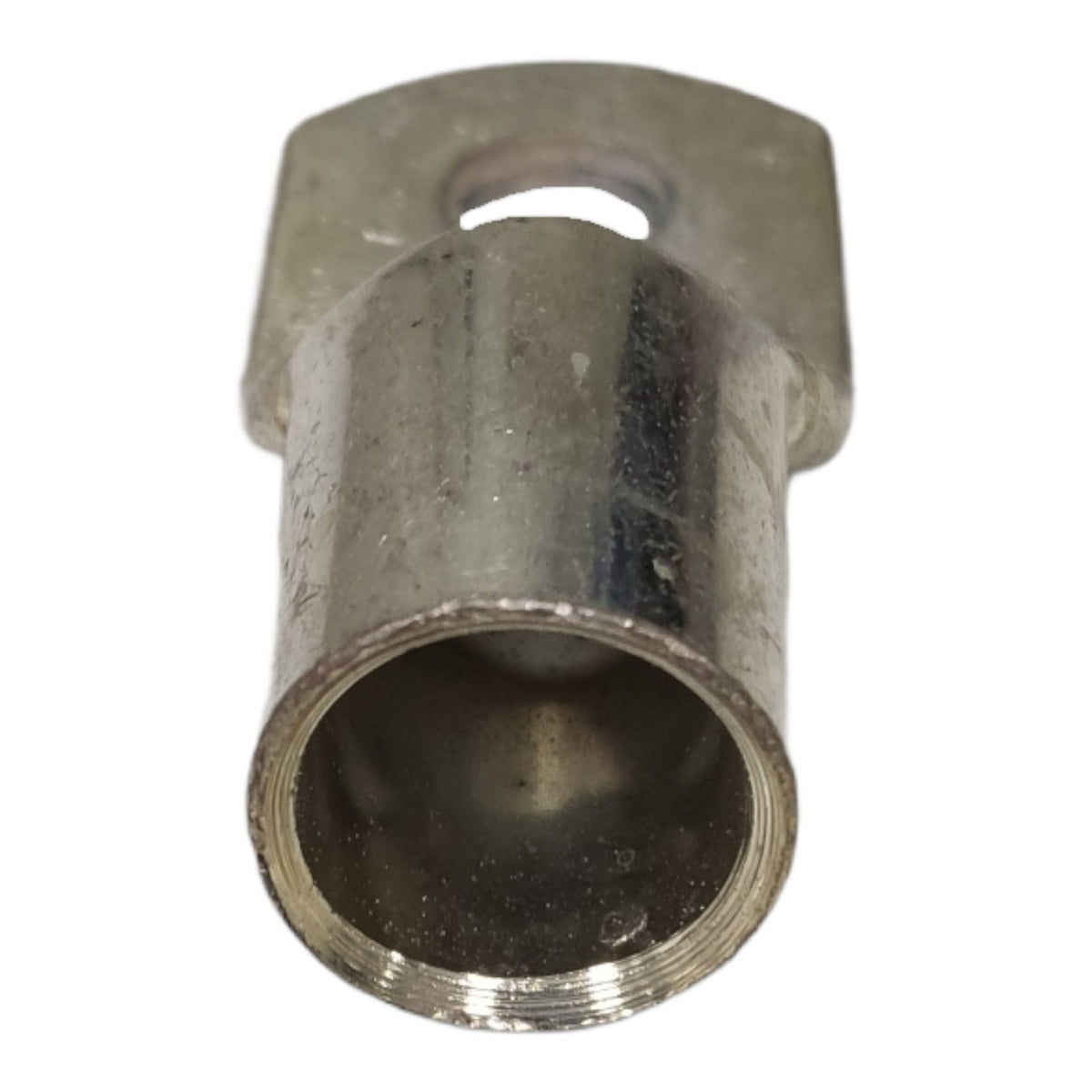 Metallic fitting on a white background