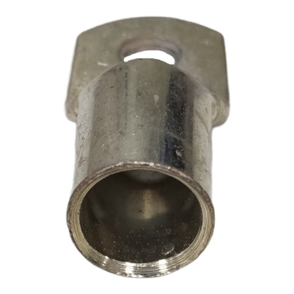 Metallic fitting on a white background