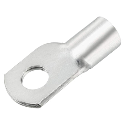 Metallic wire terminal on a white background
