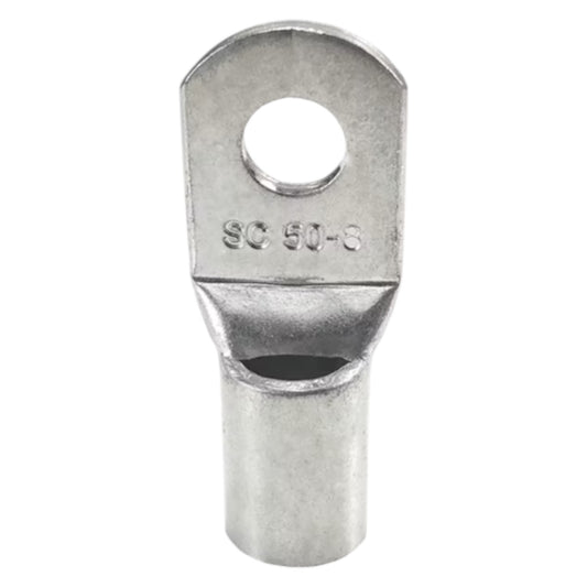 Metal terminal with 'SC 50-S' marking on a white background