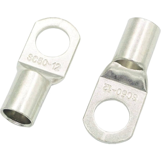 Two silver wire terminals with 'SC50-12' marking on a white background