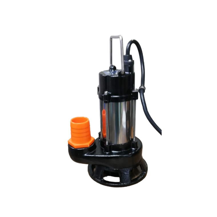 Showfou Taiwan Sewage Submersible Pump 220V with stainless steel body and orange outlet fitting