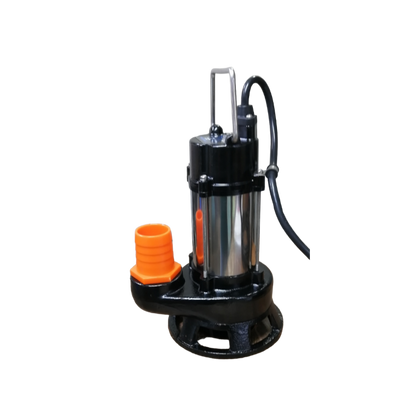Showfou Taiwan Sewage Submersible Pump 220V with stainless steel body and orange outlet fitting