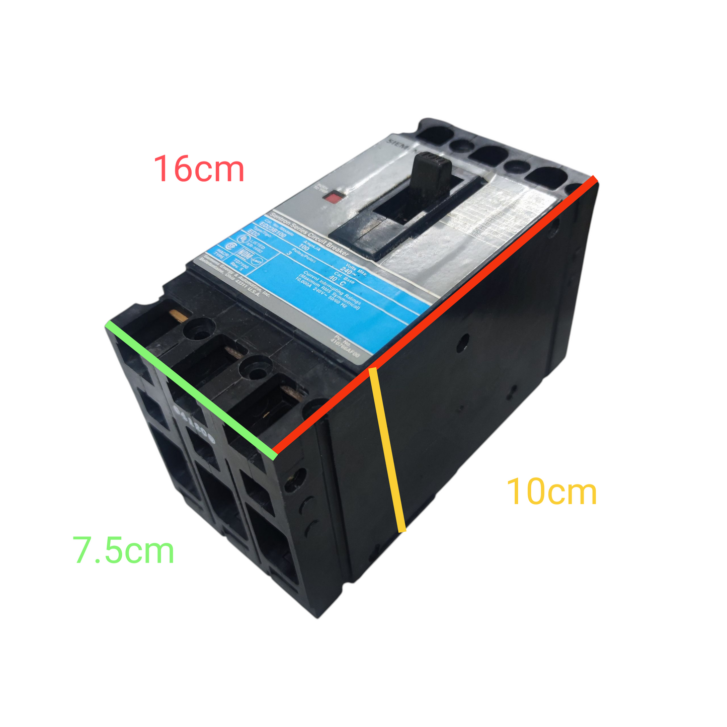 Siemens 100A 3 Pole 3 Phase 50 KAIC 220V Circuit Breaker Industrial Type MCCB ED23B100