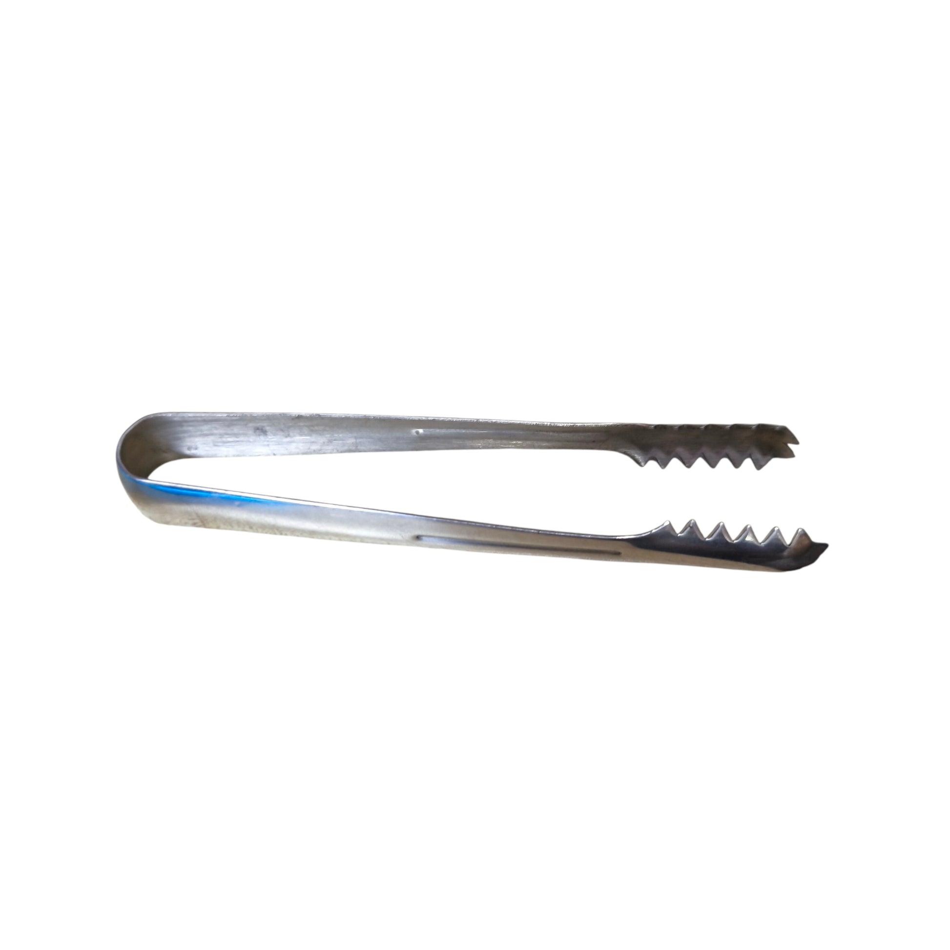 Metal tongs on a white background