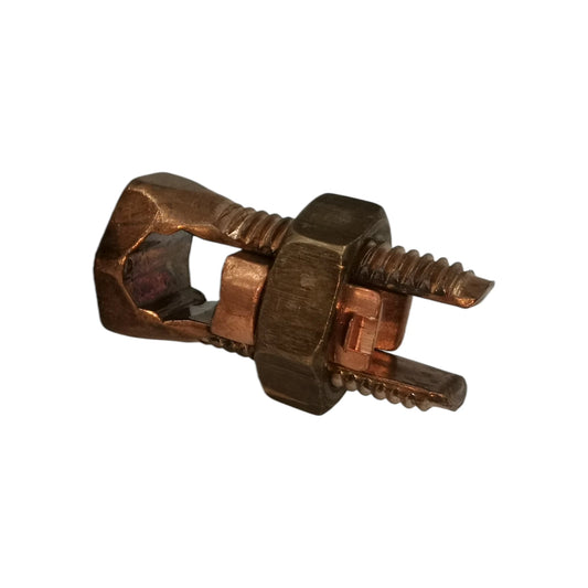 Bronze clamp on a white background