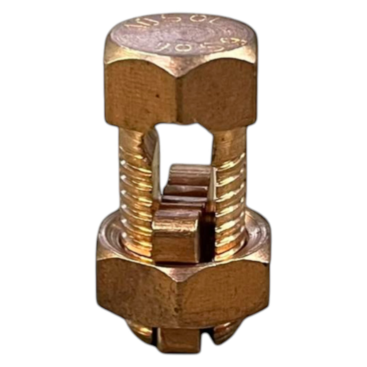 Bronze bolt on a white background