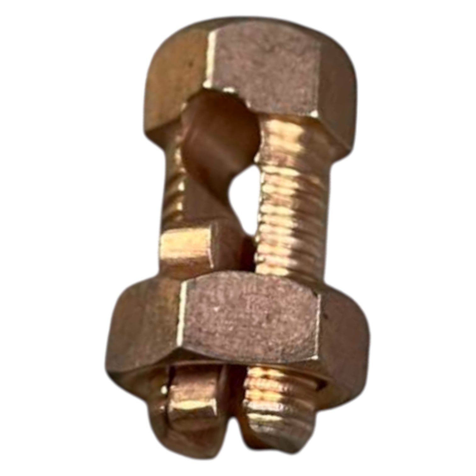 Bronze bolt on a white background