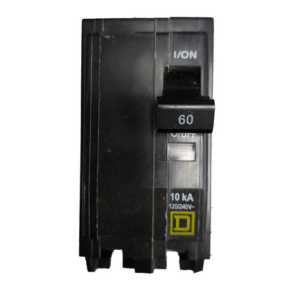 Square D 60A 2Pole 10 KAIC 220V Bolt on Circuit Breaker SE-QOB260