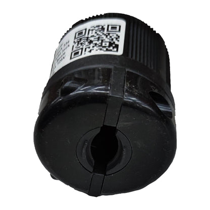 Black cylindrical object with a QR code label on a white background Surer 20A 125V Twist Lock Plug 2P+E L5-20 Twistlock 334 Twist to Lock Plug Electx Electrical Supply