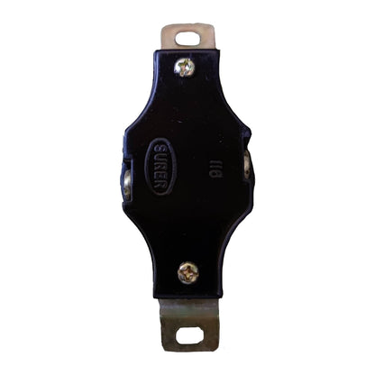 Black automotive relay with 'Super' branding on a white background Surer 20A 250V Twist Lock Outlet 116 Twistlock Outlet Flush Type Twist to Lock Electx Electrical SUpply