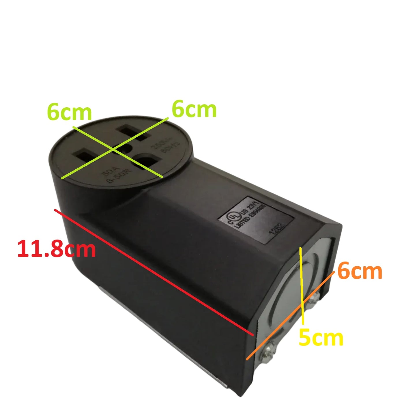 Surer No.182 NEMA 6-50R Power Outlet, Surface Mount (50A 250V) 2P 3-Wire Grounding Receptacle