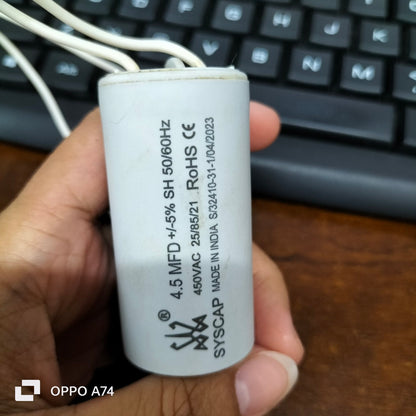 Syscap 450vac Motor Running Capacitor 4.5 MFD for efficient motor performance