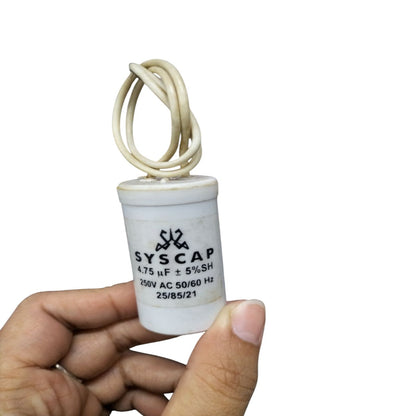Syscap running capacitor 250V For Motor with 475uF rating and wire connection