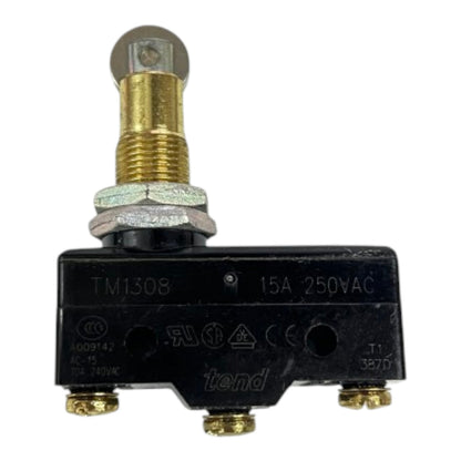 A black plastic and brass toggle switch component with a brass post and silver metal cap, shown on a plain white background.