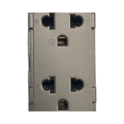 T&J Duplex Outlet Device with Ground 16A 250V W8416V2 Champagne Gray