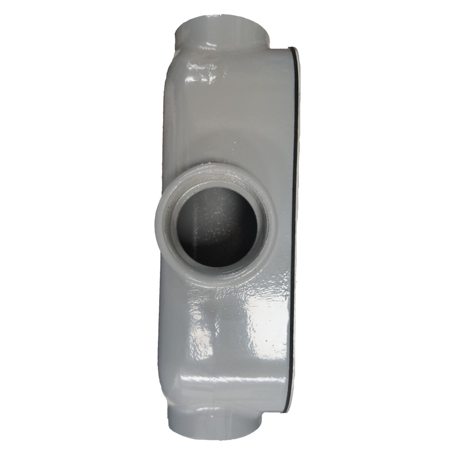 Plastic plumbing component on a white background