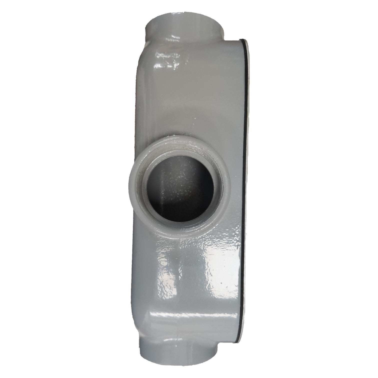 Plastic plumbing component on a white background