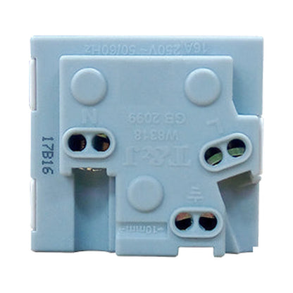T&J 16A 250V Universal Socket Module Matt Black W8318 SBL