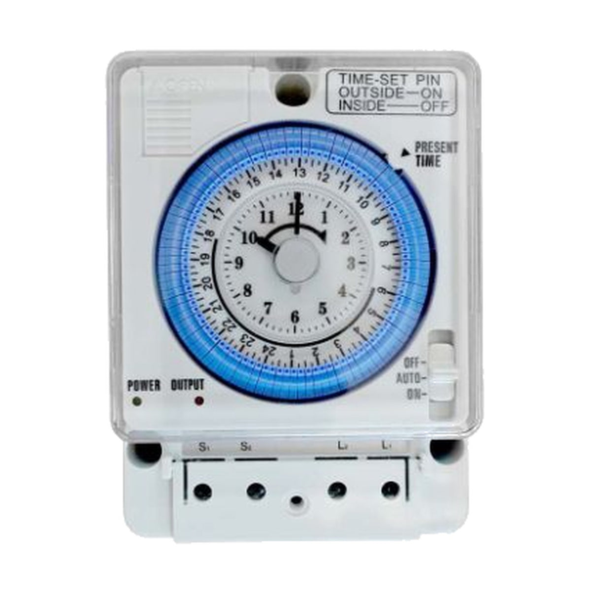 T&J TJ-WD-TJ517 24 hour mechanical timer switch with clock dial and time-set pins, 100-240V AC