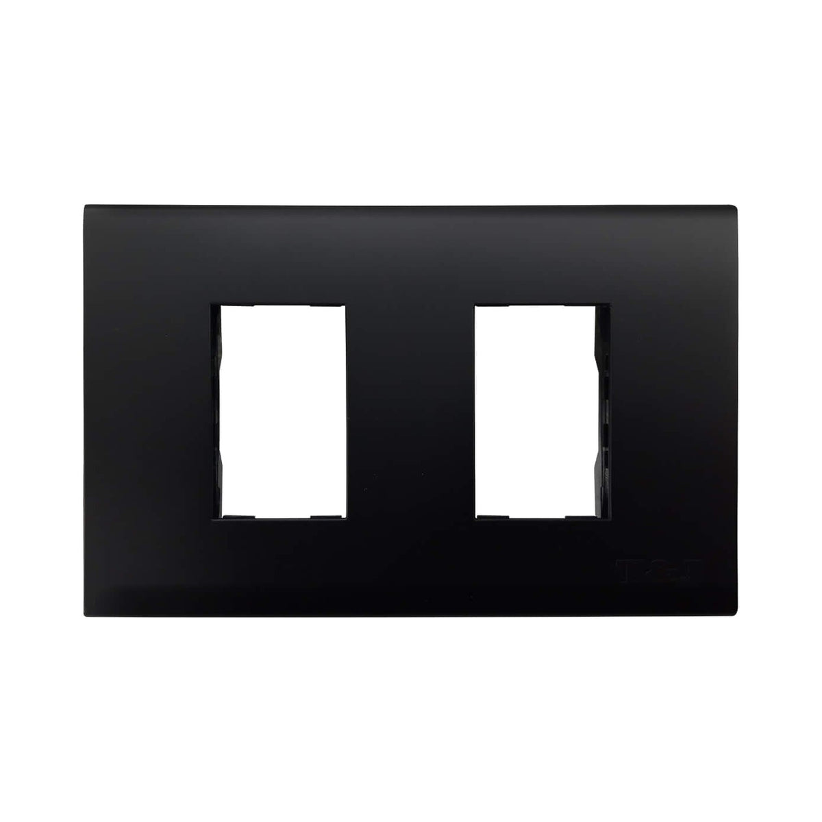 T&J 2 Gang Plate with Mounting Bracket W1112-H Matt Black