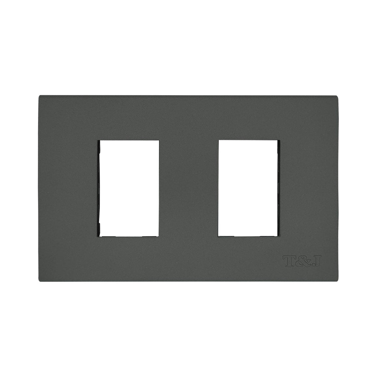 T&J 2 Gang Plate with Mounting Bracket Matt Gray W1112-HMSB