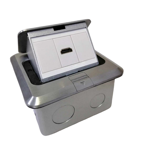 T&J Pop up 1 Gang HDMI Outlet with stainless steel finish for power points switches and plugs