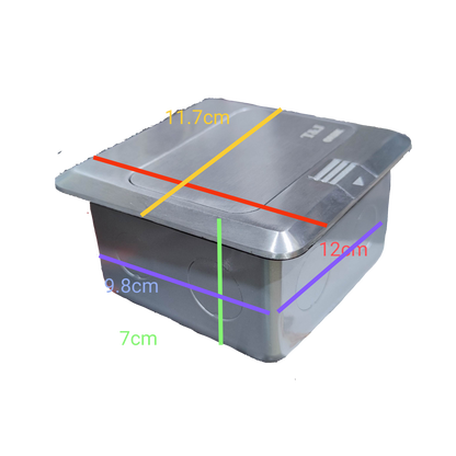 T&J Floor Outlet USB 5V 2.1A with compact metal design for DATA power points switches and plugs