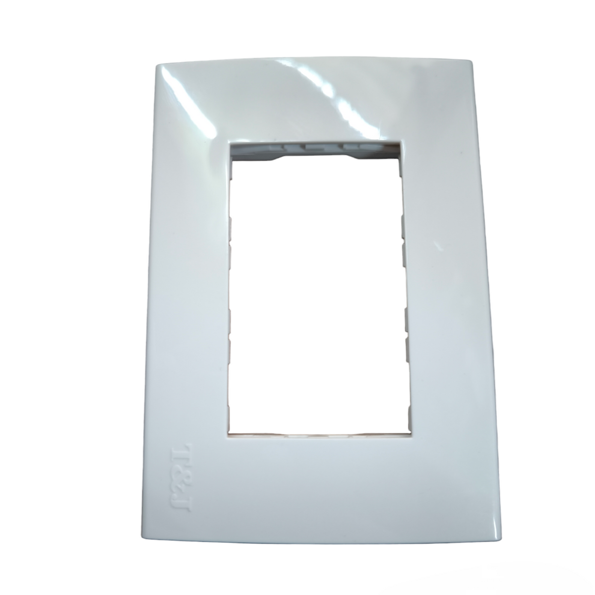 T&J wide series plate cover white for power points switches and plugs with smooth finish