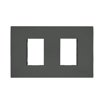 T&J 2 Gang Plate with Mounting Bracket W1112-H Matt Gray