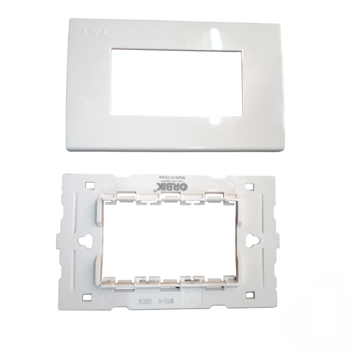 T&J wide series plate cover white for power points switches and plugs with glossy finish