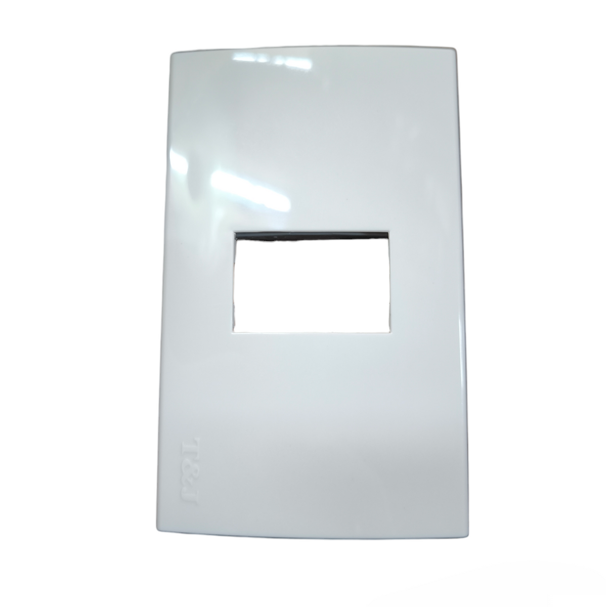 T&J wide series plate cover white for power points switches and plugs with single rectangular opening
