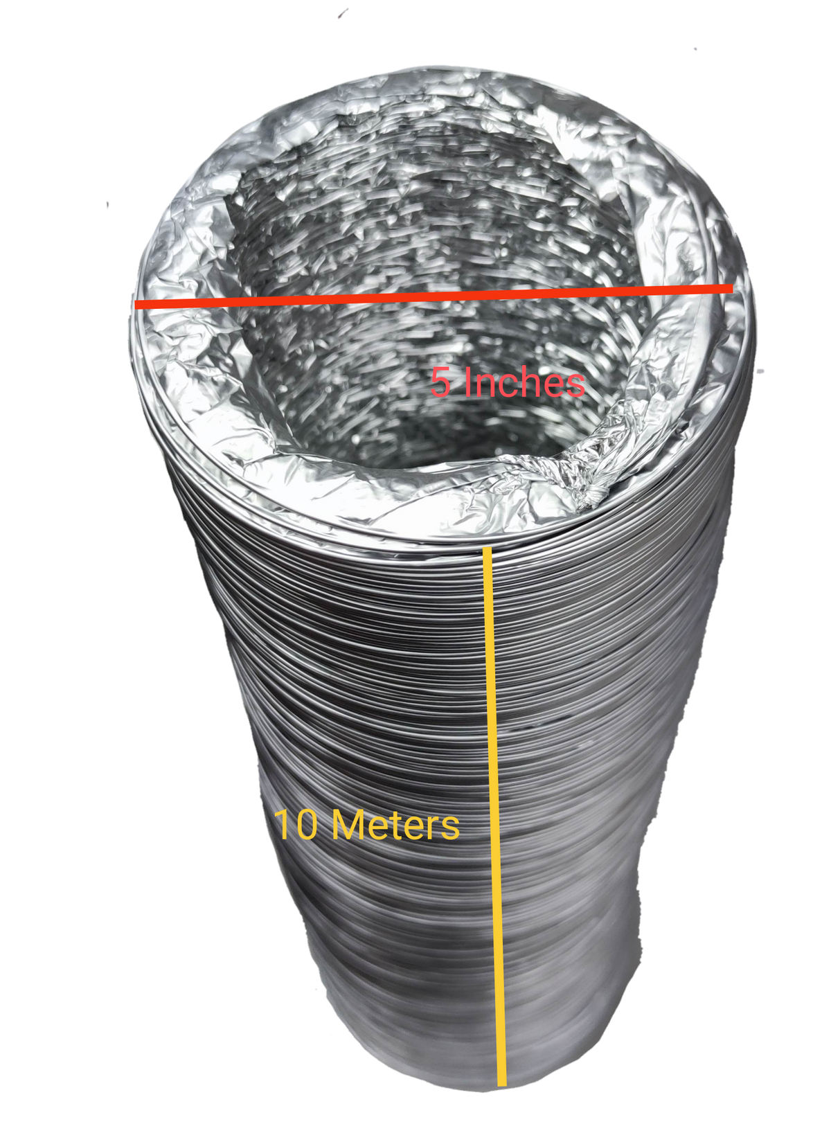 Tailee 5 inch aluminum flexible duct for stoves and cooktops measuring 10 meters long