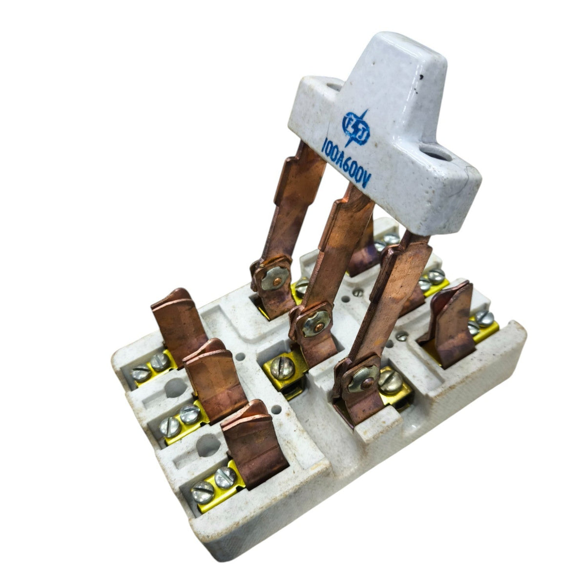 Taiyou 100A porcelain knife switch with copper connectors for reliable electrical performance