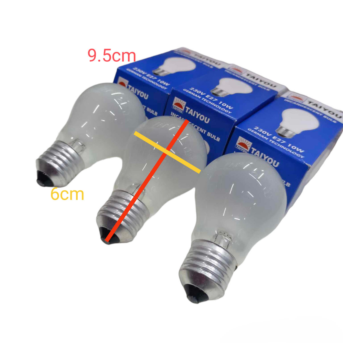 Taiyou 10W Bulb E27 220V incandescent light bulbs with frosted glass and standard screw base