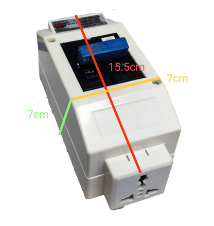 Taiyou Circuit Breaker with Plastic Enclosure and Universal Outlet 15A