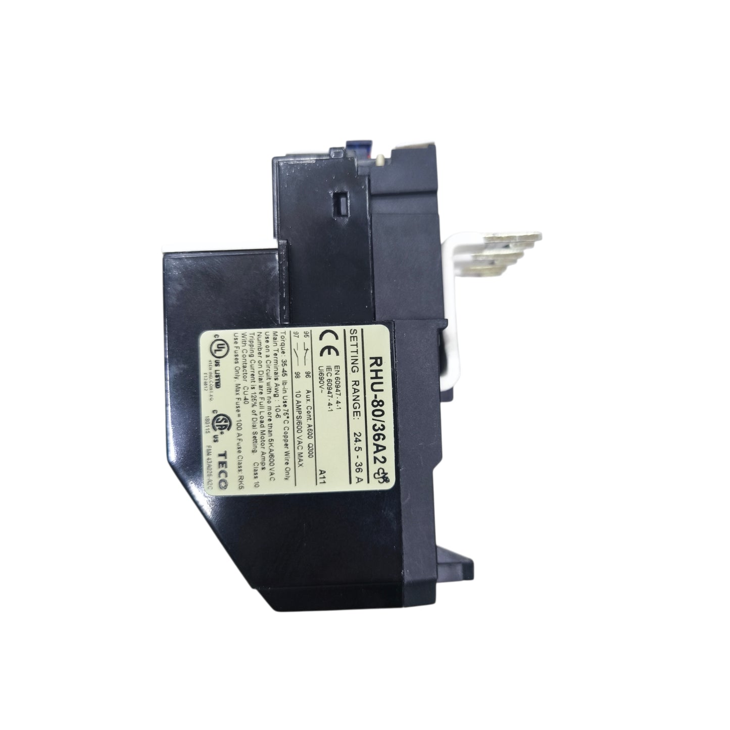 Teco Thermal Overload Relay 24.5 - 36A Setting Range RHU-80/36A2 Electx Electrical Supply