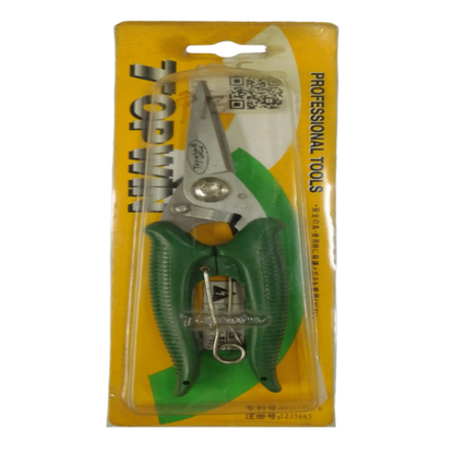 Topwin 7 Inches wire cutting scissors for electricians with green ergonomic handles in package