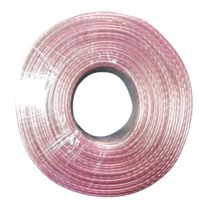 A coiled roll of pink wire or cable on a plain white background.