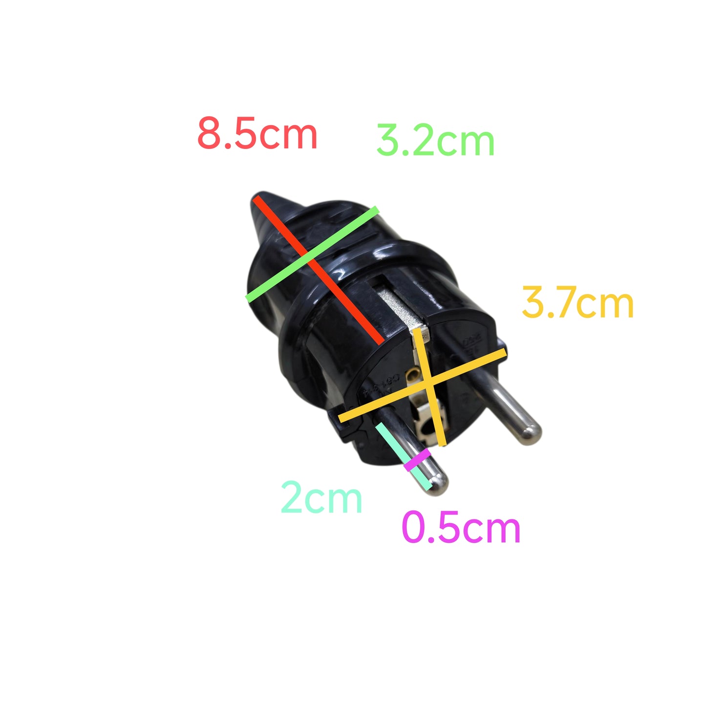 Type E/F CE 7/7 Plug 16A 220V Black Type E or Type F Schuko CE 7/4