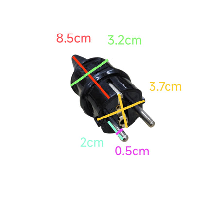 Type E/F CE 7/7 Plug 16A 220V Black Type E or Type F Schuko CE 7/4
