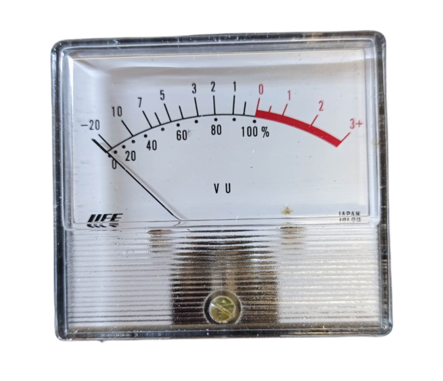 UFE Panel Meter VU Meter 66 with a clear scale displaying audio levels from -20 to 3+