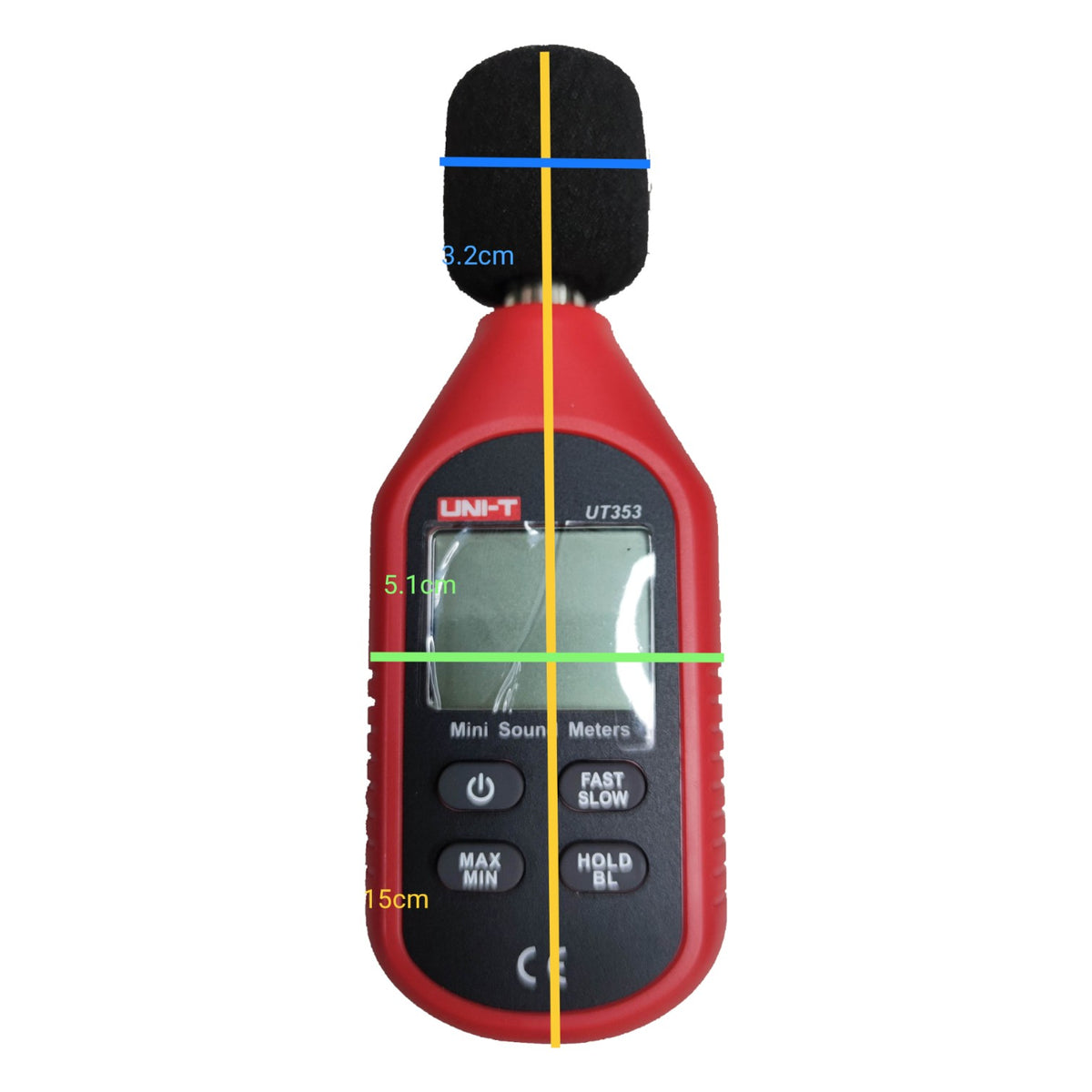 UNI-T Decibel Meter Reading UT353 with Backlit Display and Microphone for Accurate Sound Measurements