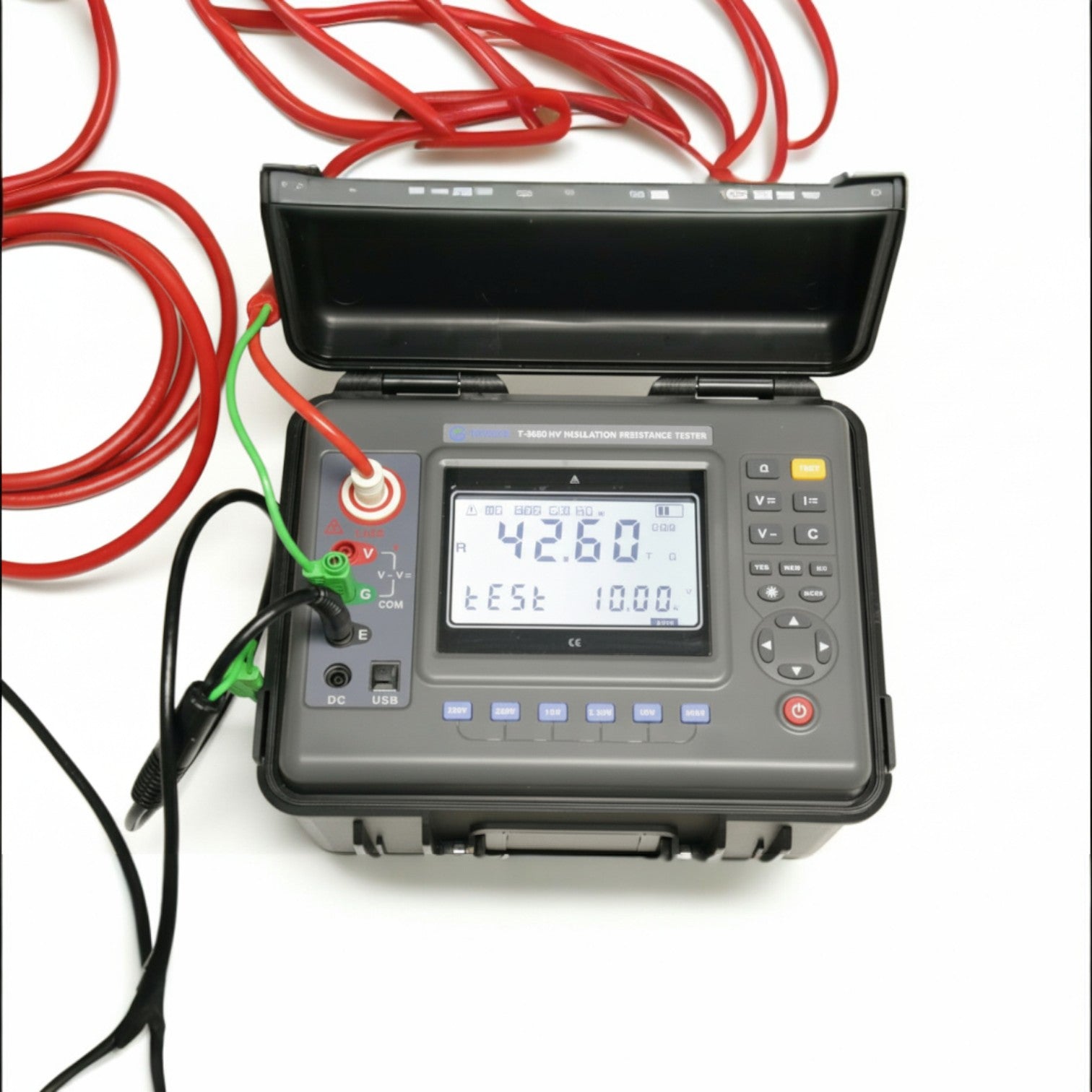 Electrical tester with cables on a white background UNI-T Digital Insulation Tester Rated 15KV UTG-T3630 HV Test Set Resistance Tester Electx Electrical Supply
