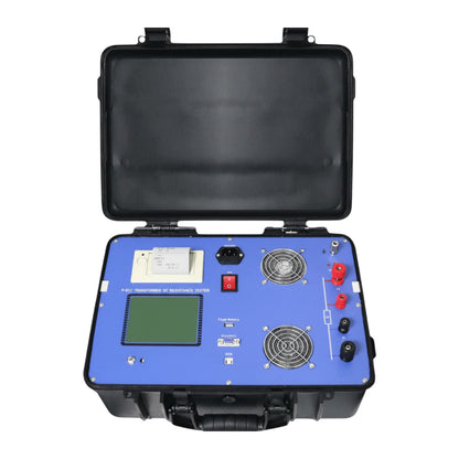 Portable electronic device with a blue front panel and black top cover on a white background UNI-T Digital Transformer Winding DC Resistance Tester UTG-T213 DC 28V 10mA to 20A Electx Electrical Supply