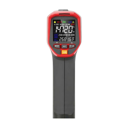 Digital thermometer with red casing on a white background UNI-T Infrared Laser Temperature Tester UT303A+ Max 32 to 800 Celsius or 25.6 to 1472 Fahrenheit Infrared Thermometer Electx Electrical SUpply