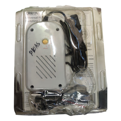 Electronic device in clear packaging on a white background