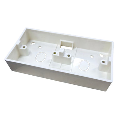 White plastic box with multiple holes on a white background