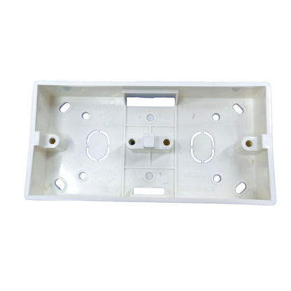 White plastic mounting bracket on a white background